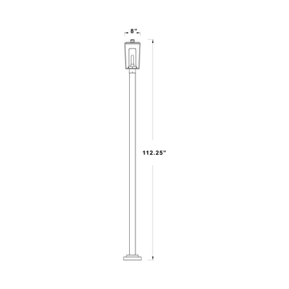Sheridan 536P Outdoor Post Light - line drawing.