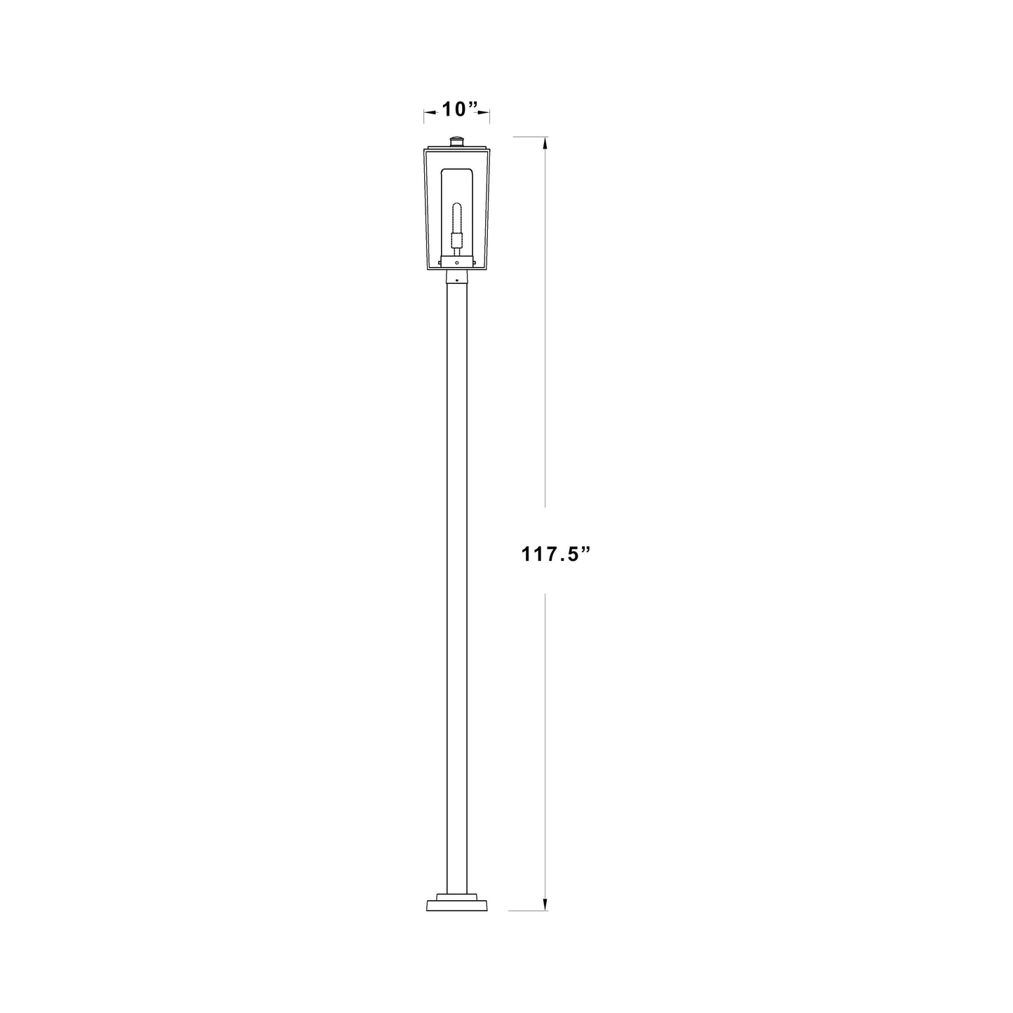 Sheridan 536P Outdoor Post Light - line drawing.