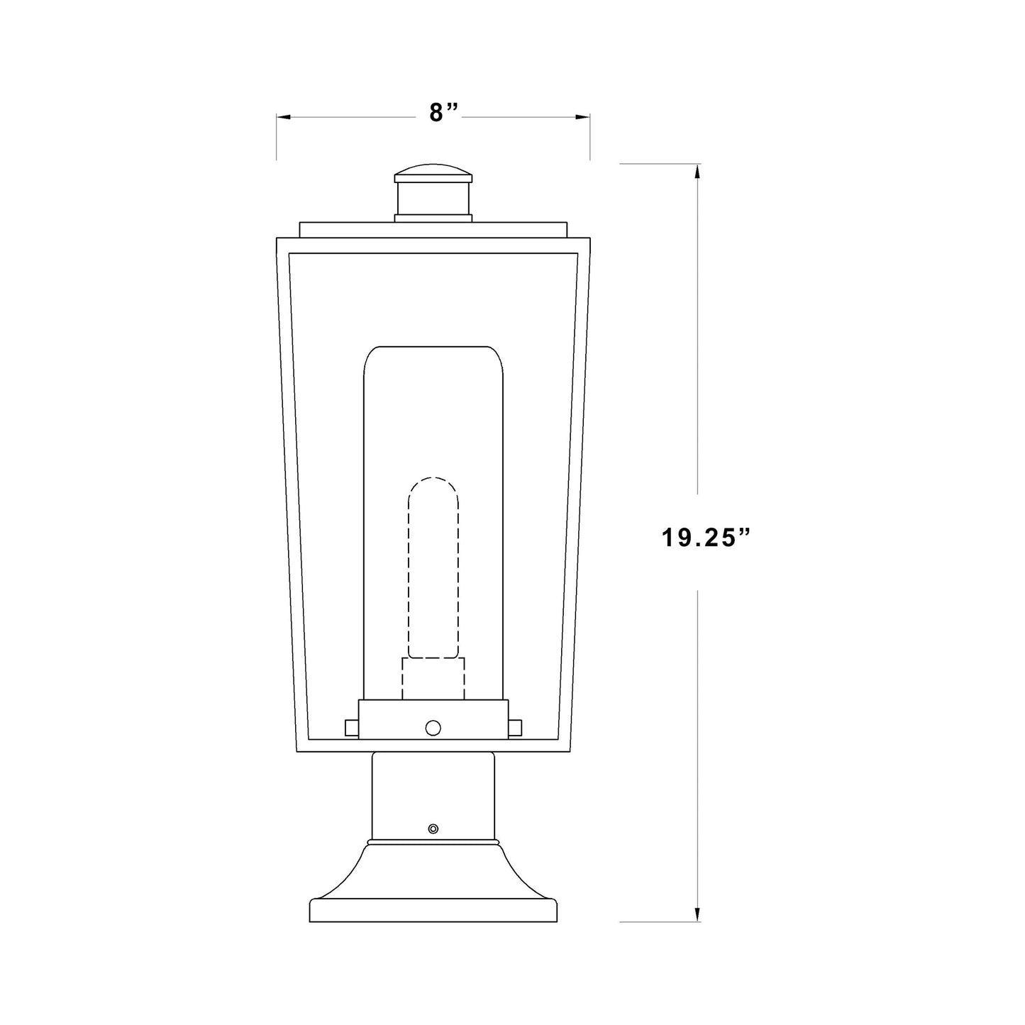 Sheridan 553PM Outdoor Pier Mount Light - line drawing.