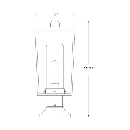 Sheridan 553PM Outdoor Pier Mount Light - line drawing.