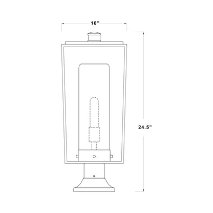 Sheridan 553PM Outdoor Pier Mount Light - line drawing.