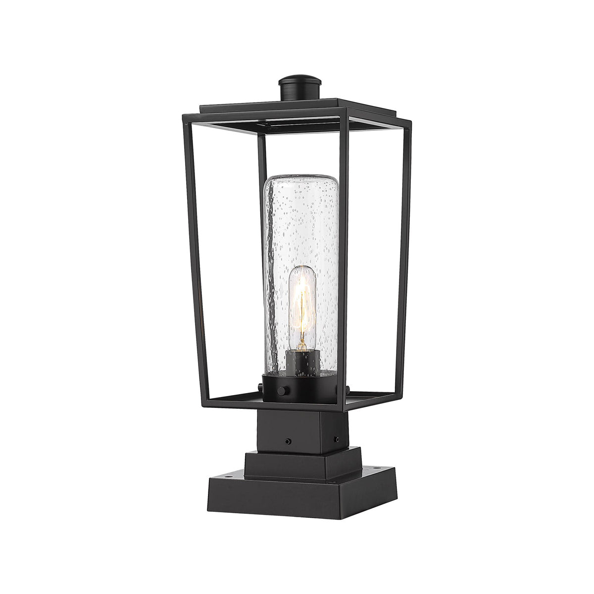 Sheridan Outdoor Pier Mount Light in Clear Seedy (19.75-Inch).