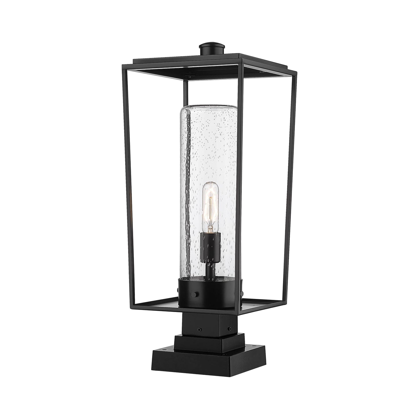 Sheridan Outdoor Pier Mount Light in Clear Seedy (24.75-Inch).