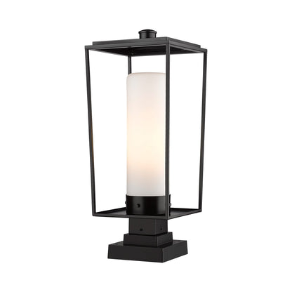 Sheridan Outdoor Pier Mount Light in White Opal (24.75-Inch).