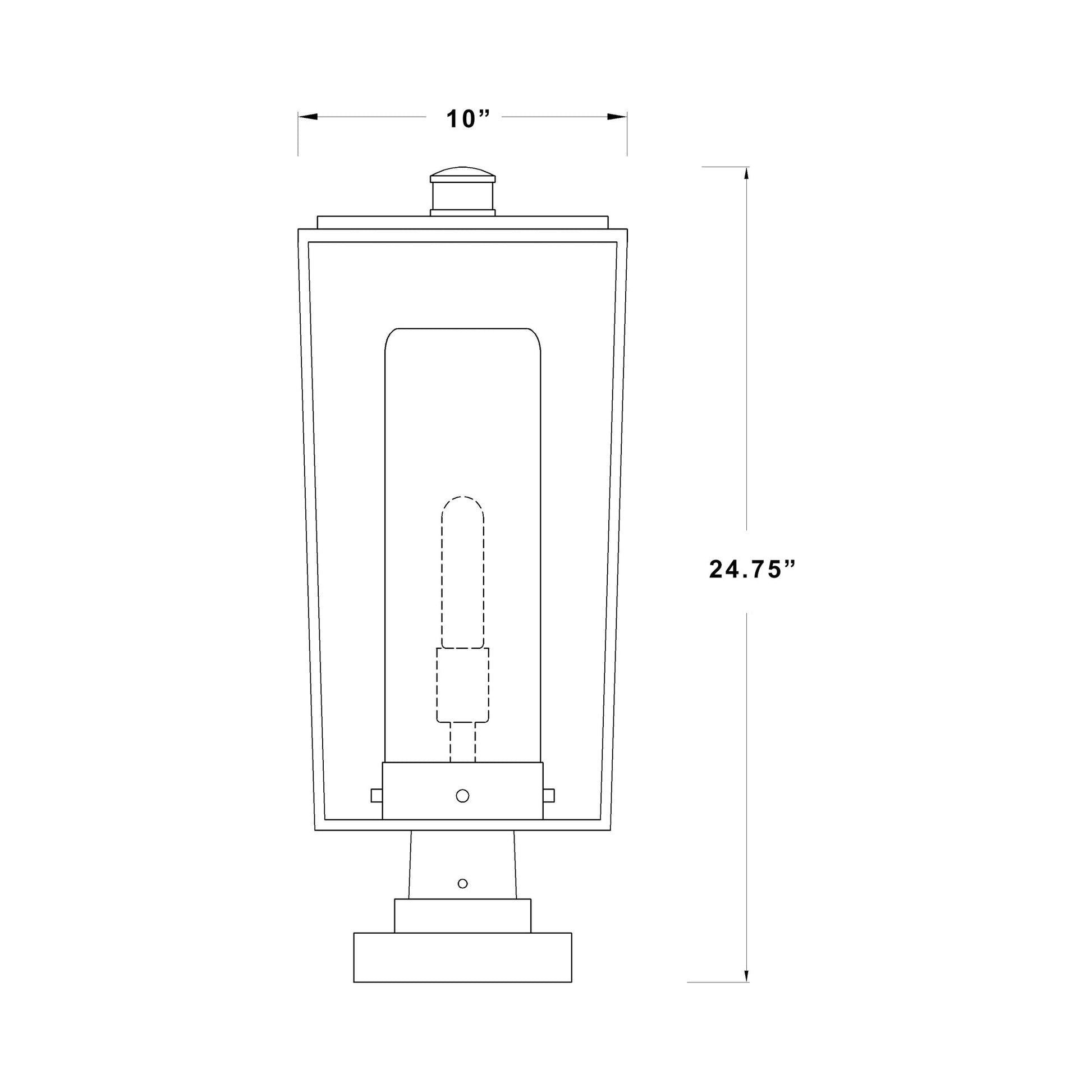 Sheridan Outdoor Pier Mount Light - line drawing.