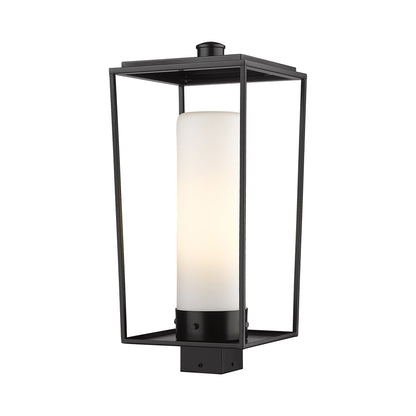 Sheridan Outdoor Square Post Light in White Opal (22.25-Inch).