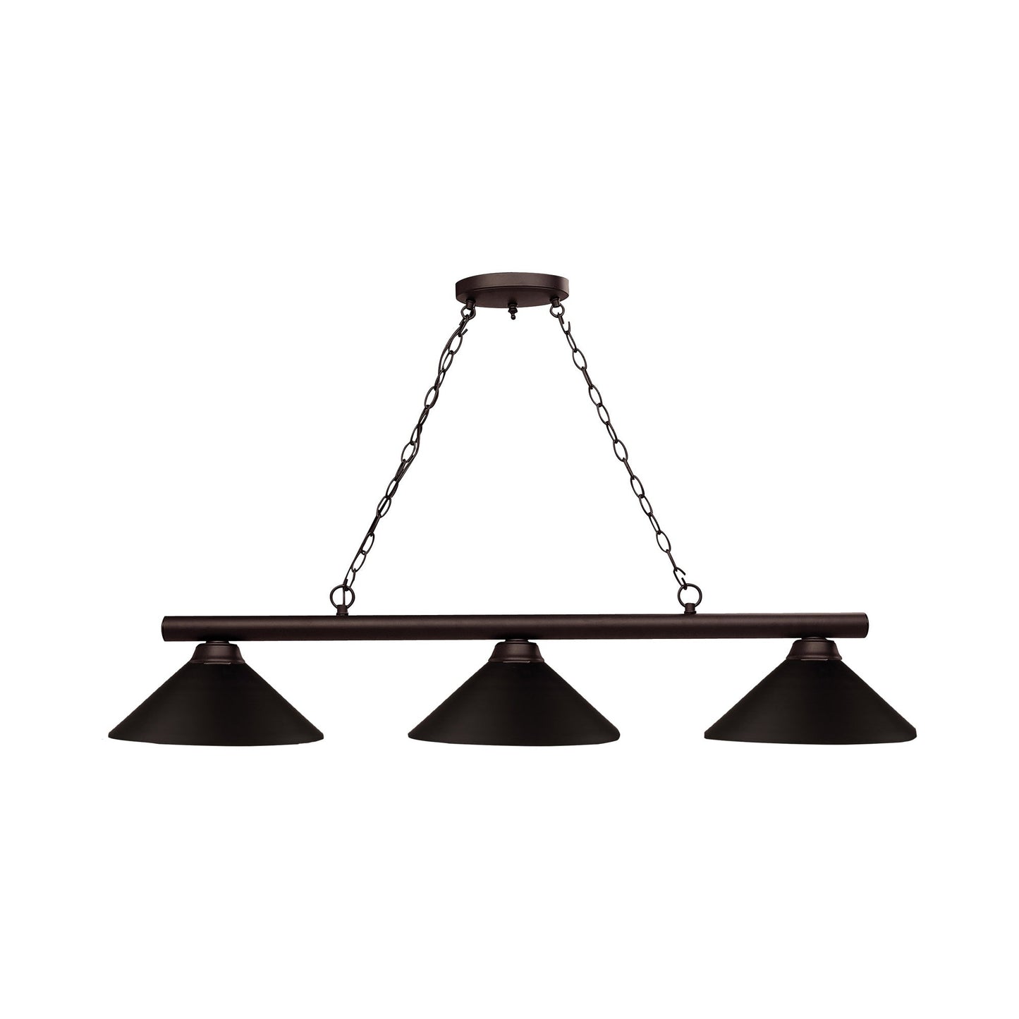 Shooter Cone Billiard Pendant Light in Bronze.