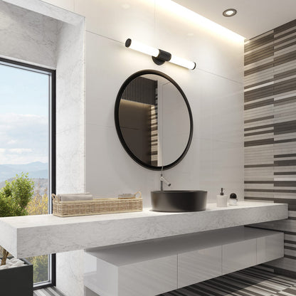 Solange LED Bath Vanity Light in bathroom.