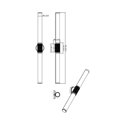 Solange LED Bath Vanity Light - line drawing.