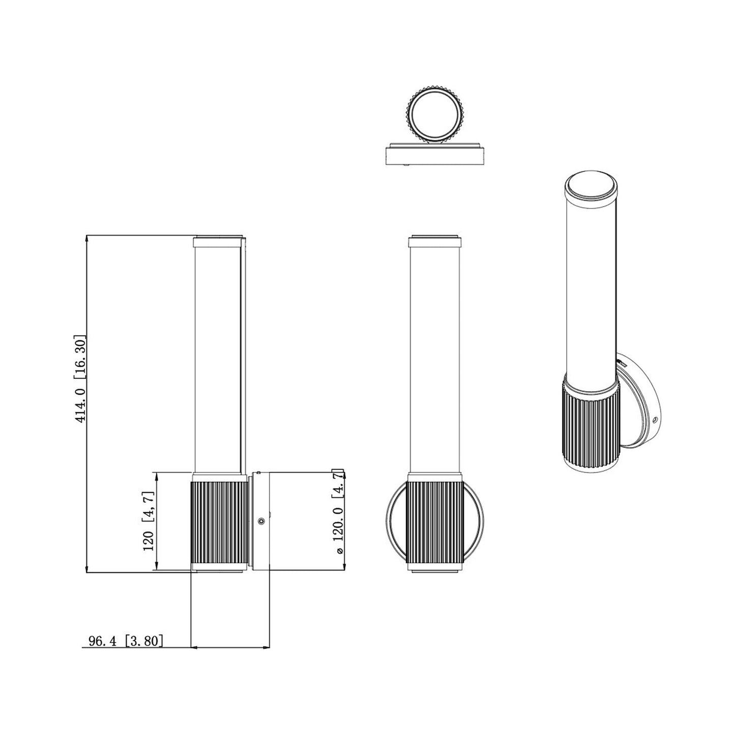 Solange LED Wall Light - line drawing.