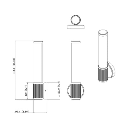 Solange LED Wall Light - line drawing.