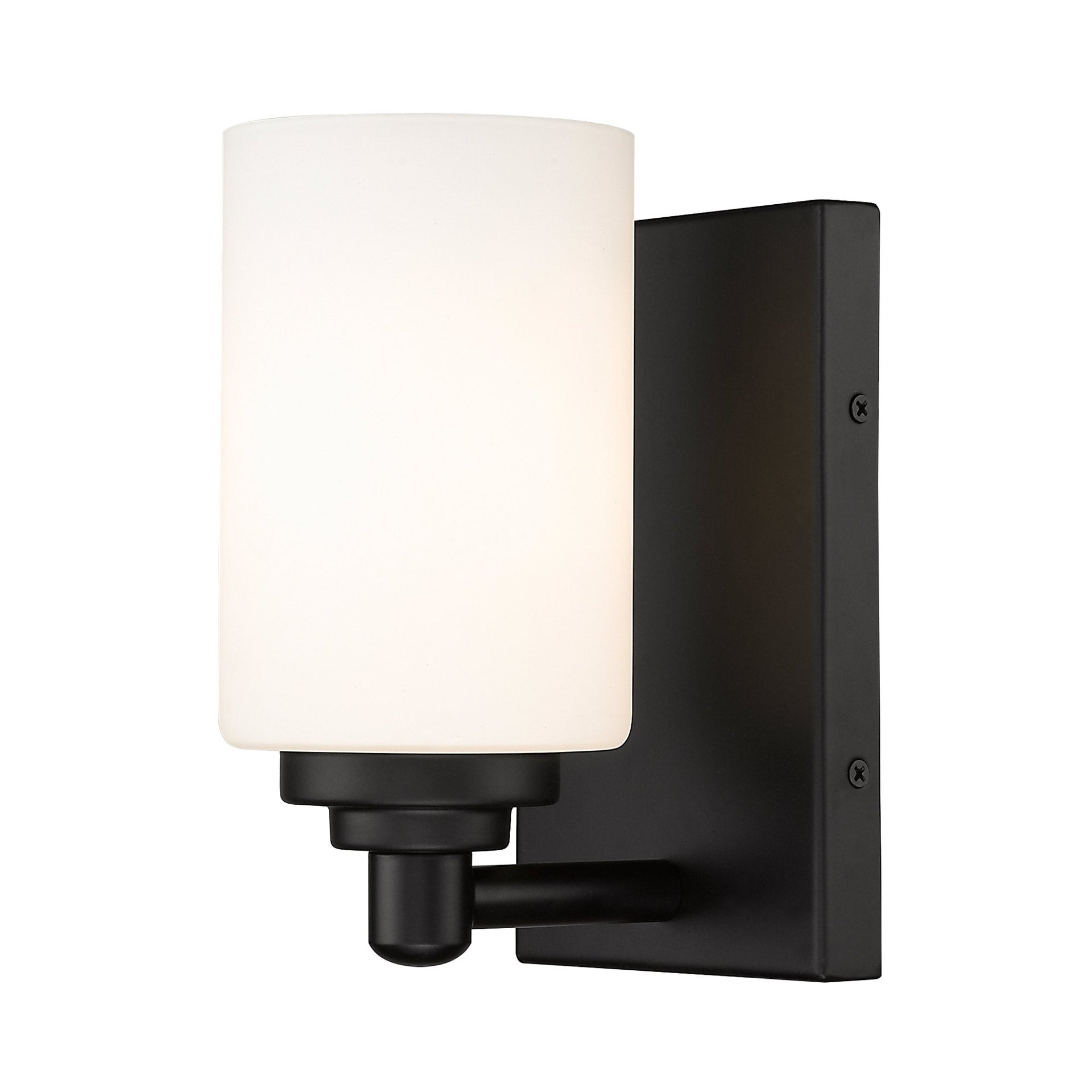 Soledad Matte Black 7.5" Dimmable Wall Sconce with White Glass Shade