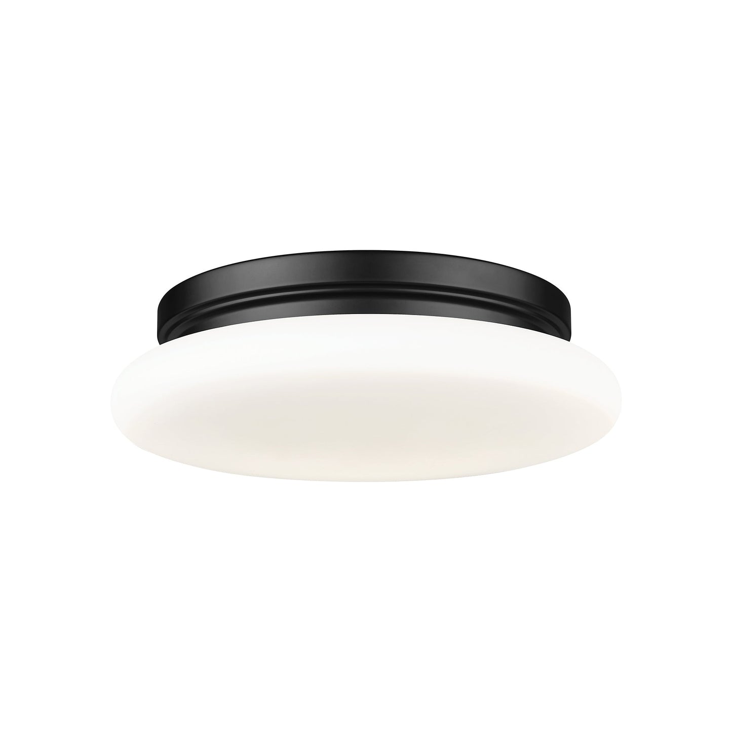 Soleil LED Flush Mount Ceiling Light in Matte Black (12-Inch).