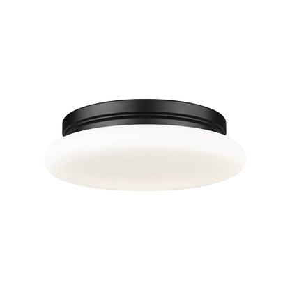 Soleil LED Flush Mount Ceiling Light in Matte Black (12-Inch).