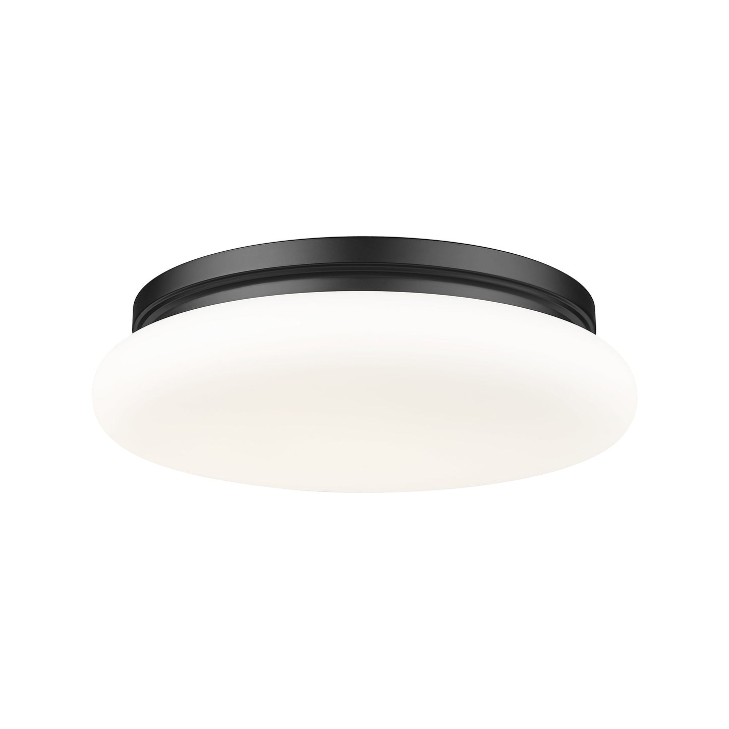 Soleil LED Flush Mount Ceiling Light in Matte Black (16-Inch).