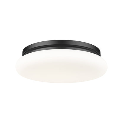 Soleil LED Flush Mount Ceiling Light in Matte Black (16-Inch).