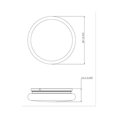 Soleil LED Flush Mount Ceiling Light - line drawing.