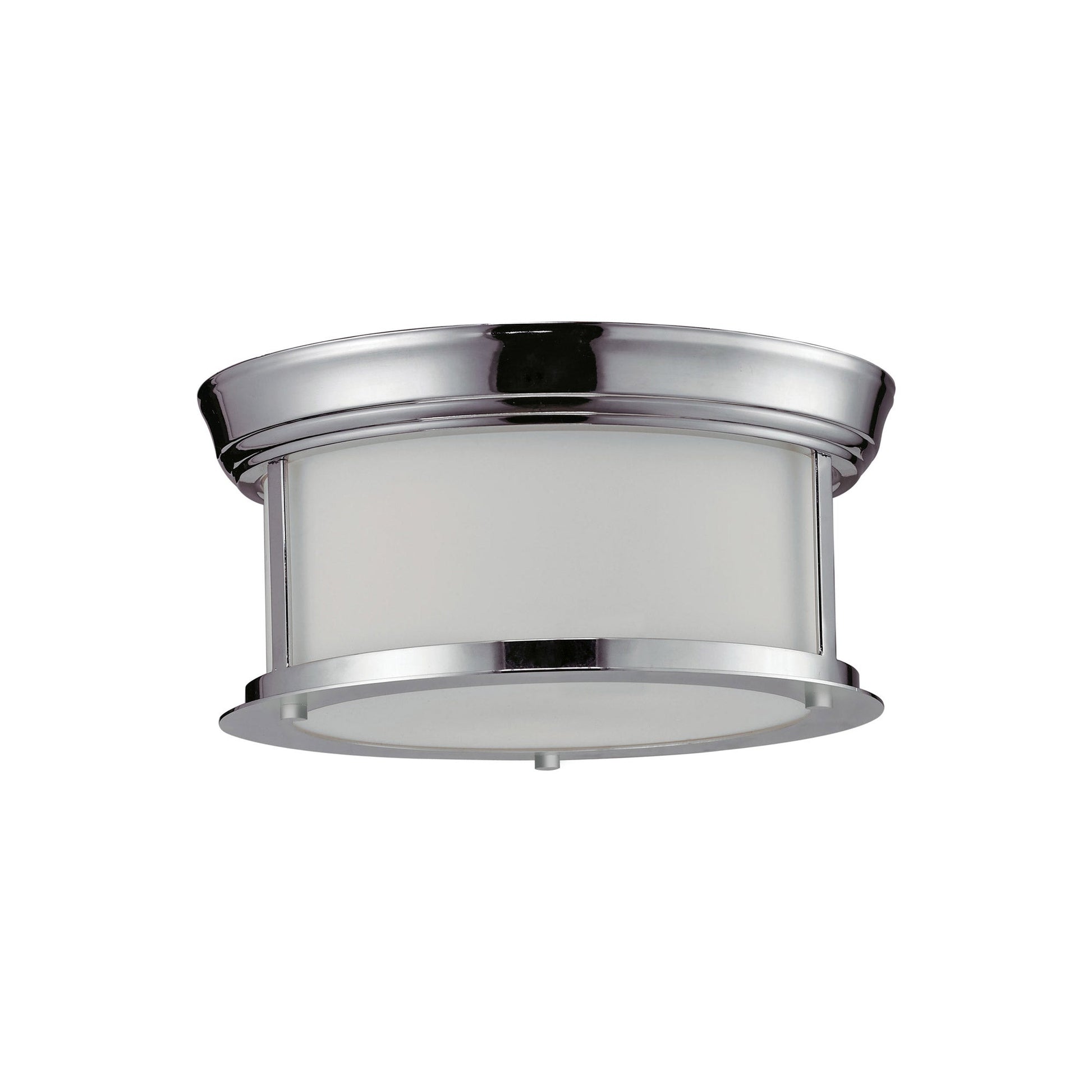 Sonna Flush Mount Ceiling Light in Chrome (10.75-Inch/Matte Opal).