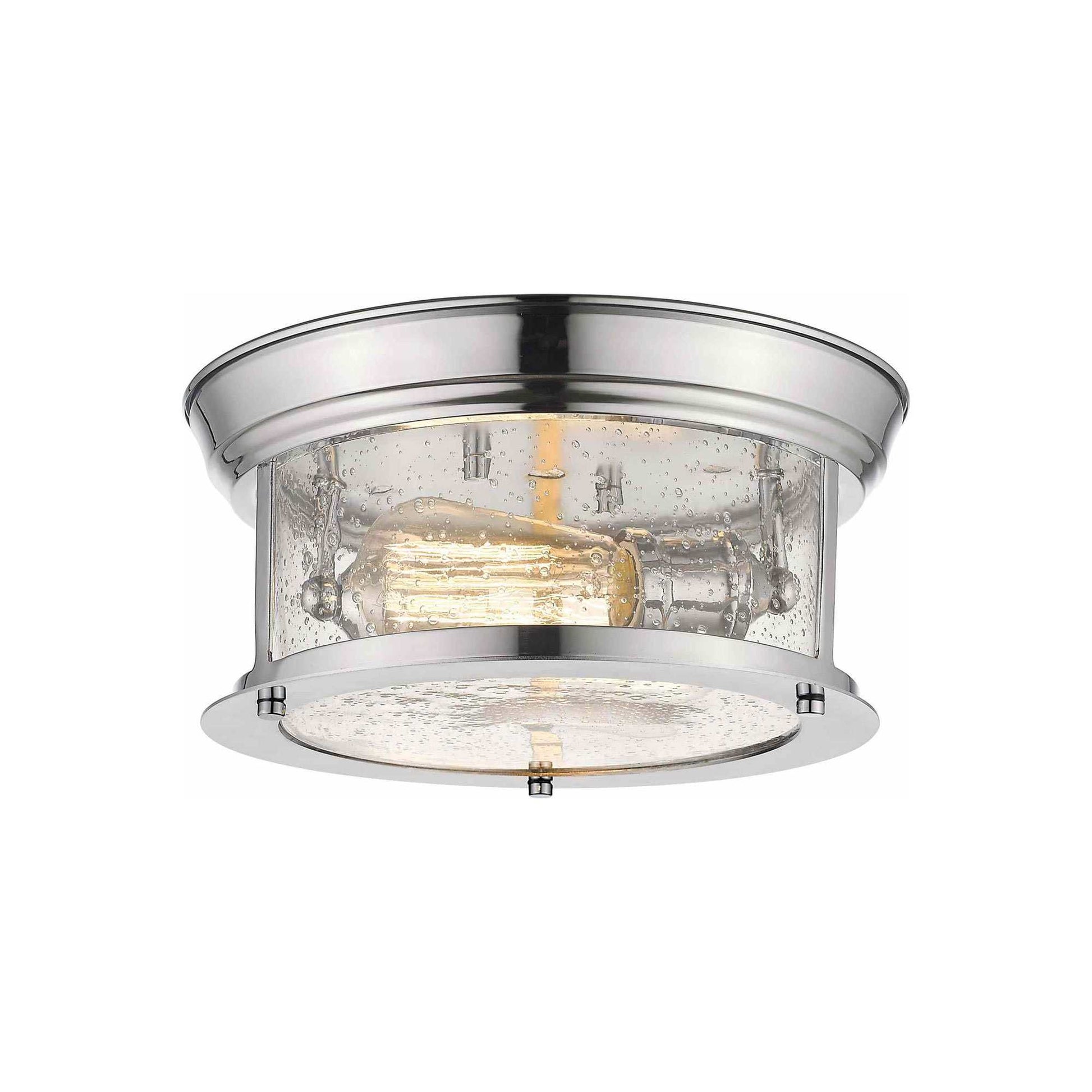 Sonna Flush Mount Ceiling Light in Chrome (11-Inch/Clear Seedy).