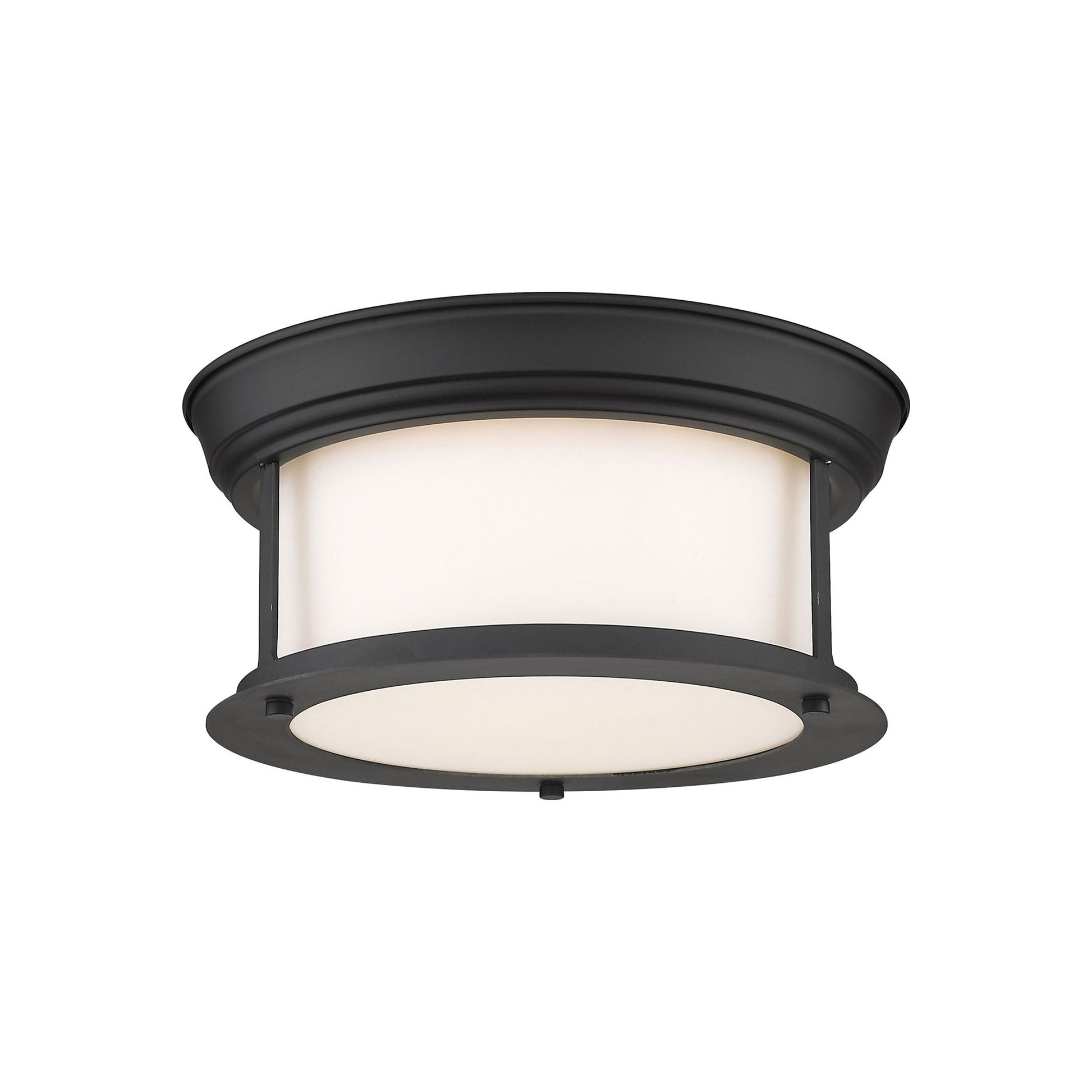Sonna Flush Mount Ceiling Light in Matte Black (11-Inch/Matte Opal).