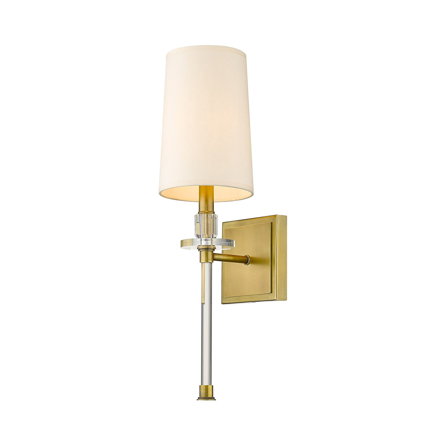 Sophia Wall Light in Rubbed Brass/Beige.