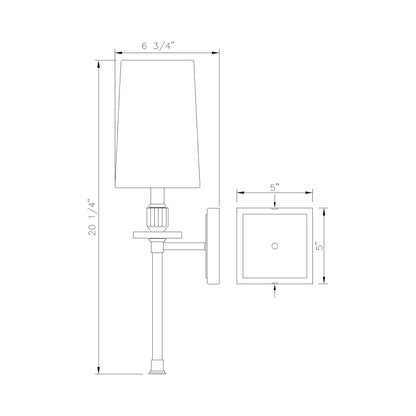 Sophia Wall Light - line drawing.