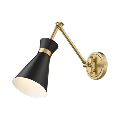 Soriano Arm Wall Light in Matte Black/Modern Gold.