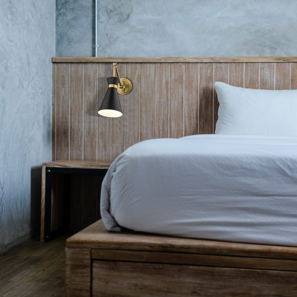Soriano Arm Wall Light in bedroom.