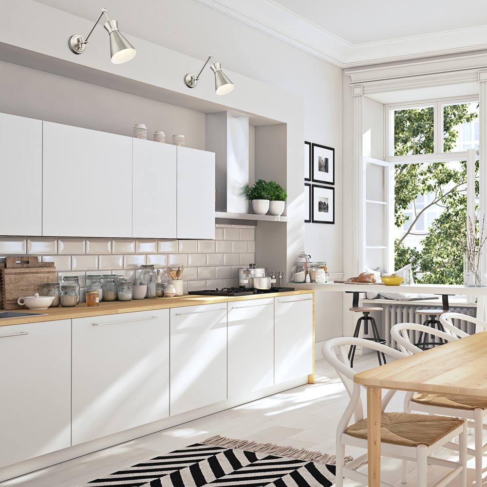 Soriano Arm Wall Light in kitchen.