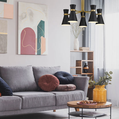 Soriano Chandelier in living room.