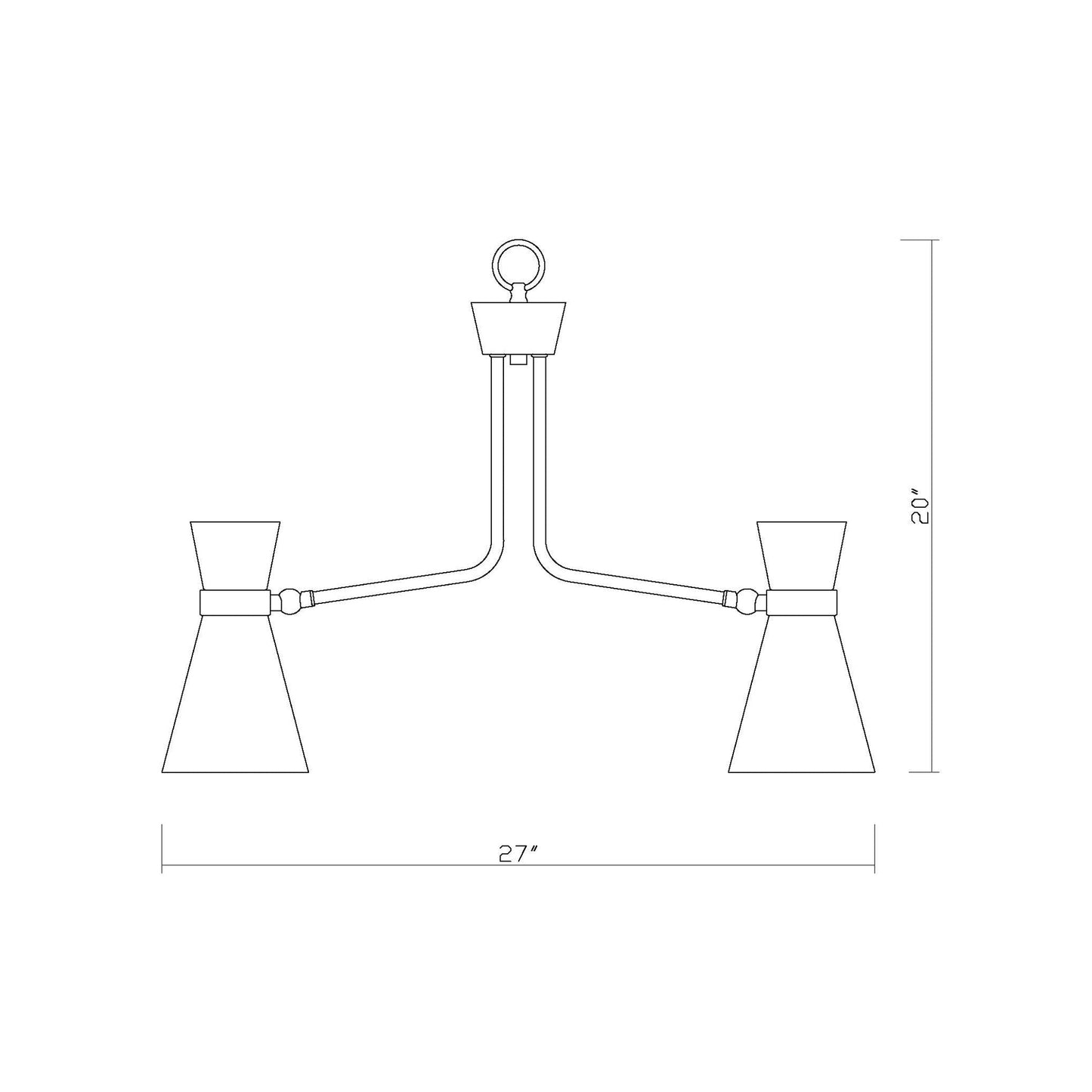 Soriano Chandelier - line drawing.