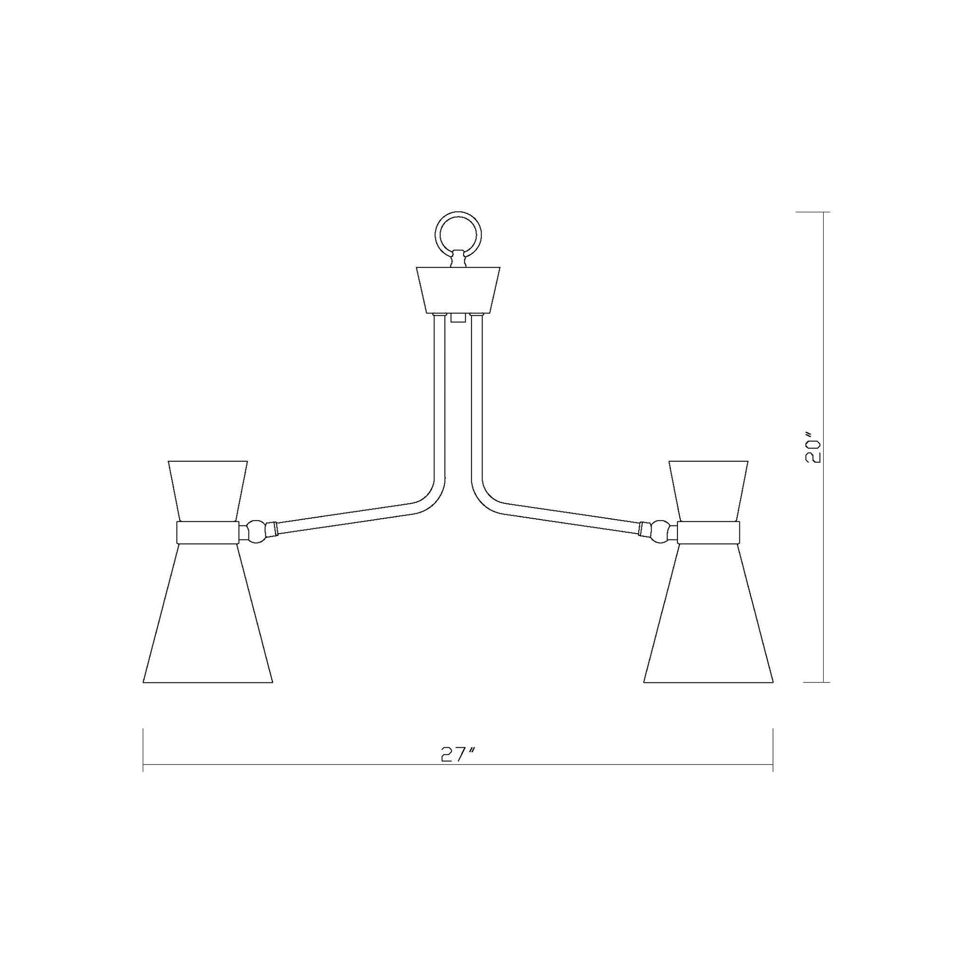 Soriano Chandelier - line drawing.
