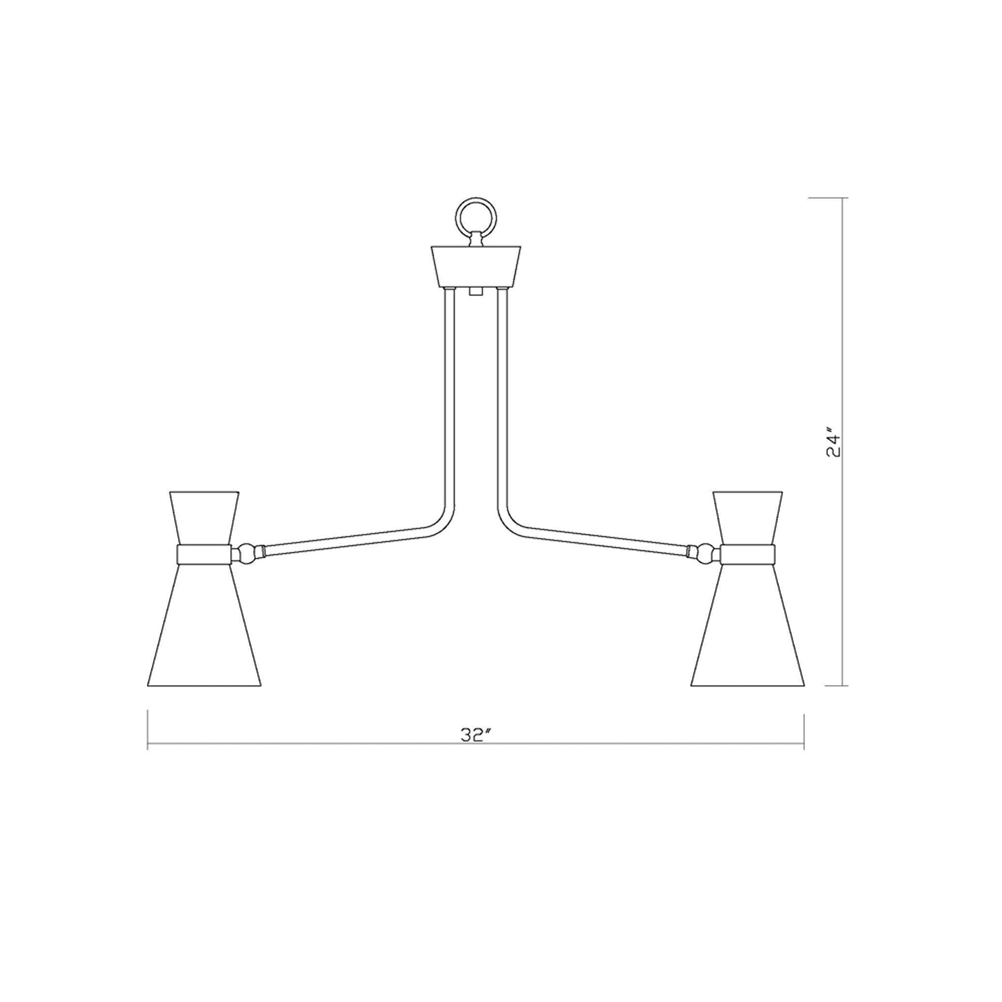 Soriano Chandelier - line drawing.