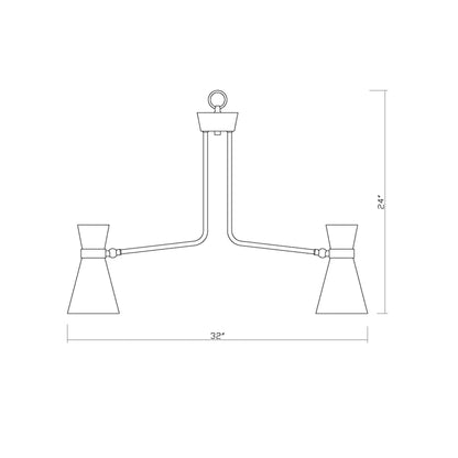 Soriano Chandelier - line drawing.
