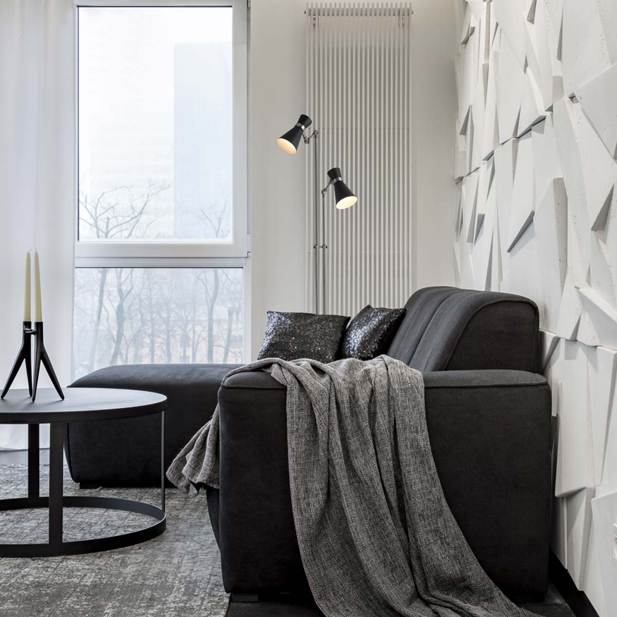 Soriano Floor Lamp in living room.