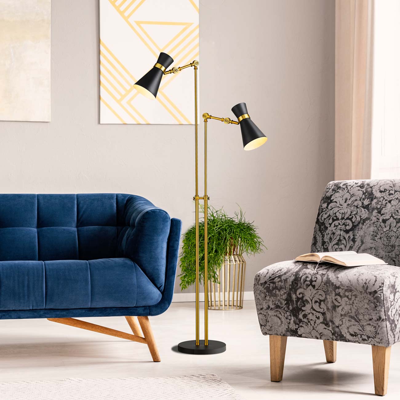 Soriano Floor Lamp in living room.