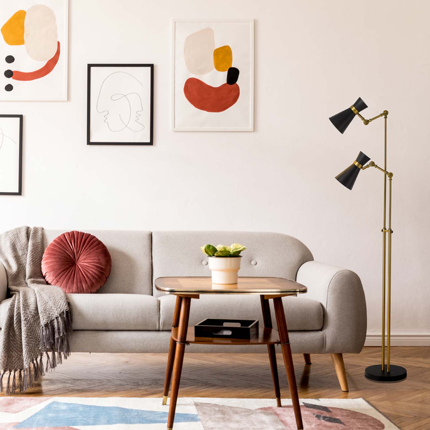 Soriano Floor Lamp in living room.