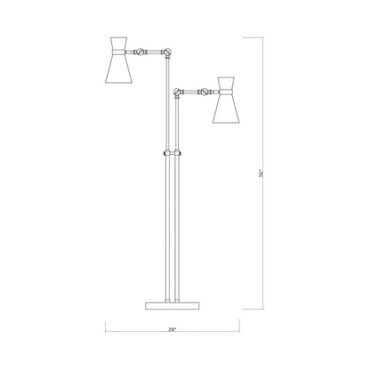 Soriano Floor Lamp - line drawing.