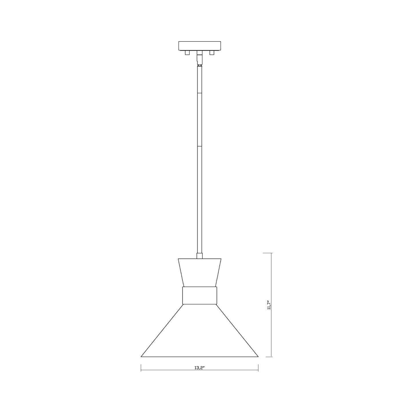 Soriano Pendant Light - line drawing.