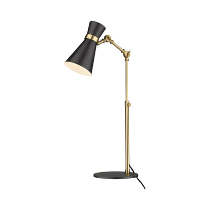Soriano Table Lamp in Matte Black/Heritage Brass.