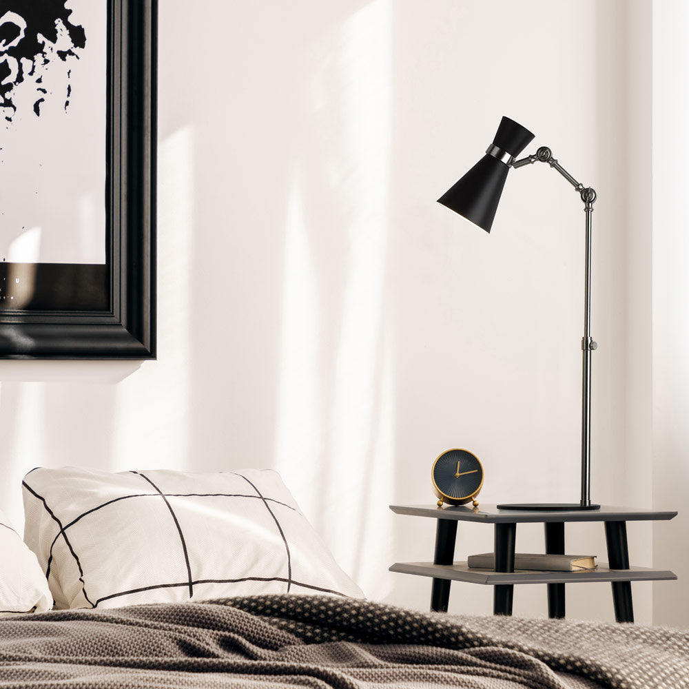 Soriano Table Lamp in bedroom.