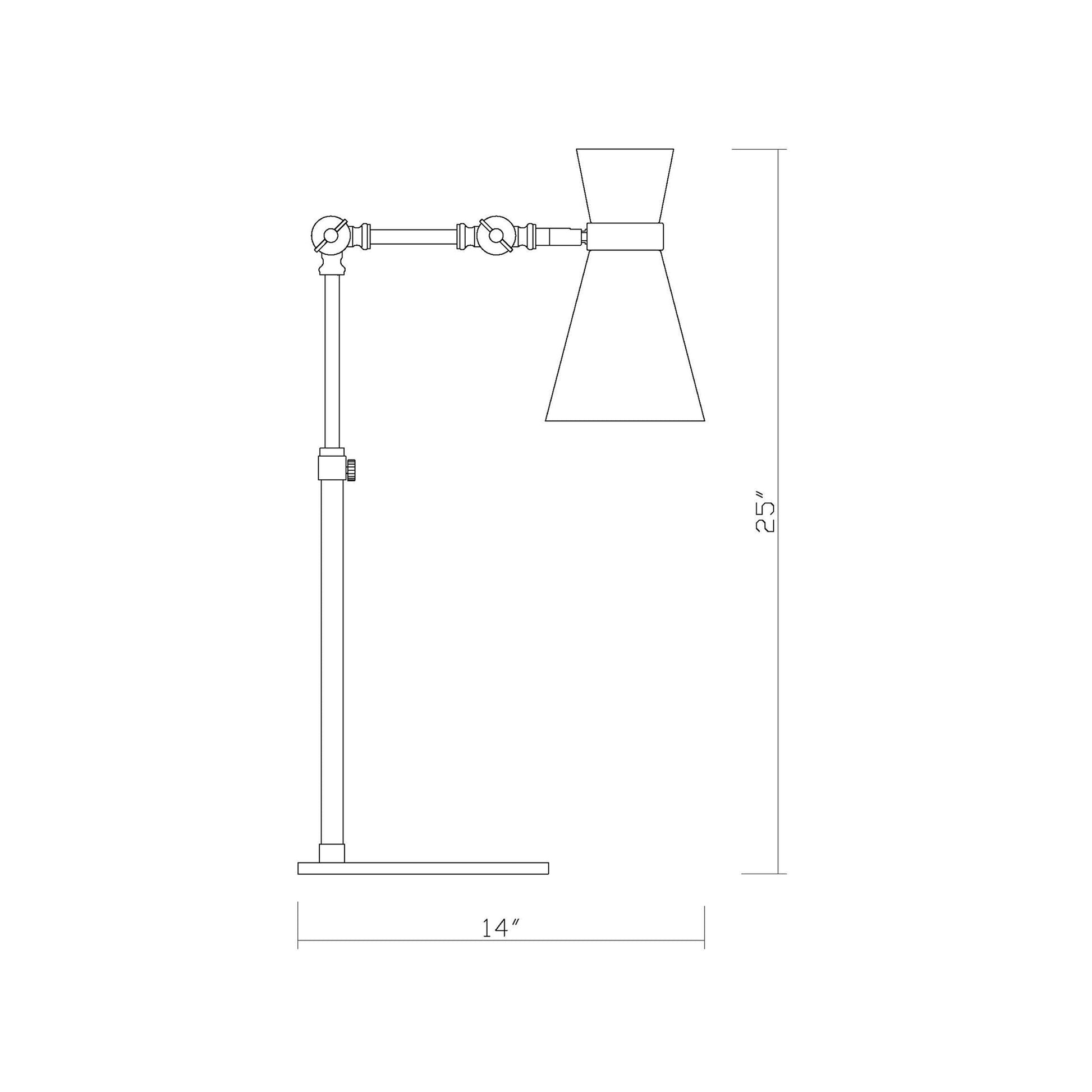 Soriano Table Lamp - line drawing.