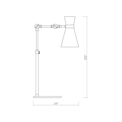 Soriano Table Lamp - line drawing.