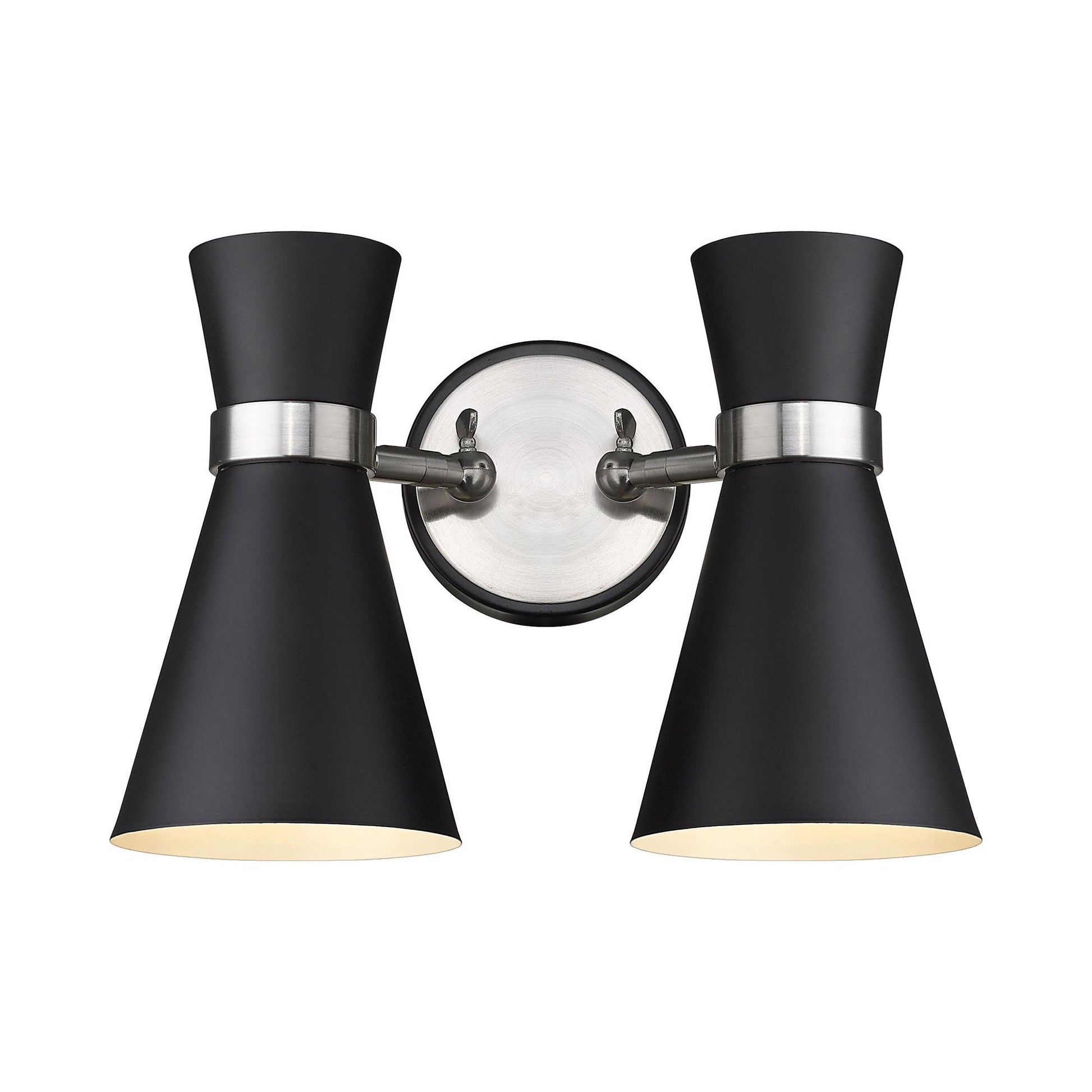 Soriano Wall Light in Matte Black/Brushed Nickel (2-Light).