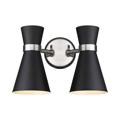 Soriano Wall Light in Matte Black/Brushed Nickel (2-Light).