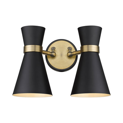 Soriano Wall Light in Matte Black/Heritage Brass (2-Light).