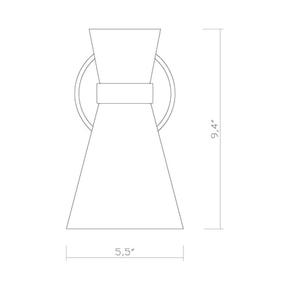 Soriano Wall Light - line drawing.