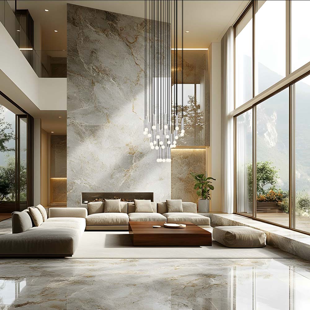 Stari Chandelier in living room.