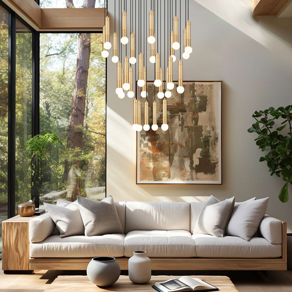 Stari Chandelier in living room.