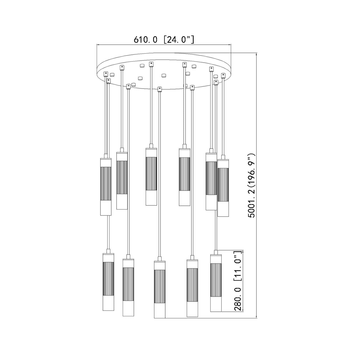 Stari Chandelier - line drawing.